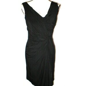 New Womens LBD NWT 10 Italy Designer Dress 46 PF Paola Frani Black Jersey Crepe